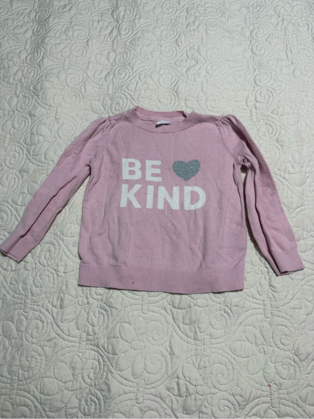 GAP kids girls Pink 'Be Kind' Heart Graphic Sweater